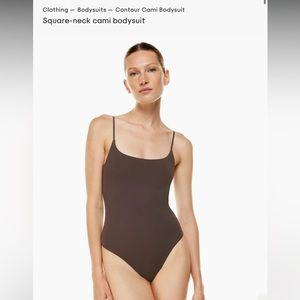 Aritzia Babaton Contour Spaghetti Strap Bodysuit - Small - Rich Mocha Brown
